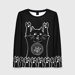 Лонгслив женский Ramones: cat rock, цвет: 3D-принт