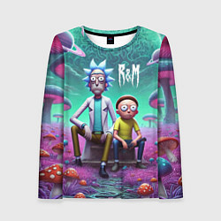 Лонгслив женский Рик и Морту на сказочной грибной планете - нейроар, цвет: 3D-принт