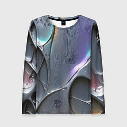 Лонгслив женский Полированный серебряный металл, цвет: 3D-принт