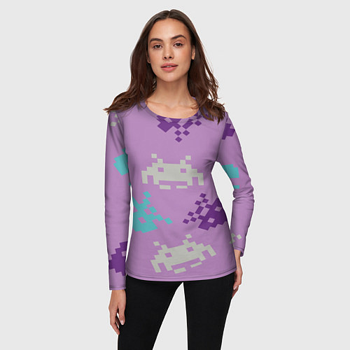 Женский лонгслив Пиксели / 3D-принт – фото 3