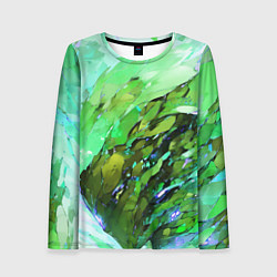 Лонгслив женский Зелёная абстракция, цвет: 3D-принт