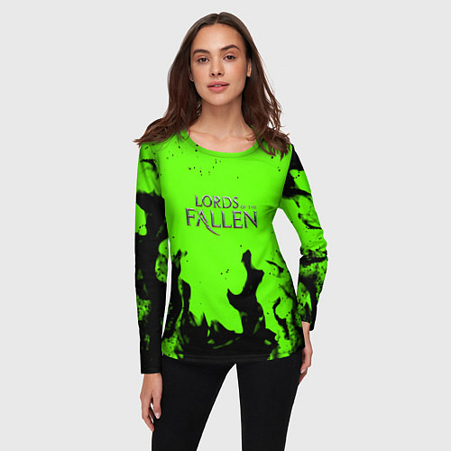 Женский лонгслив Lord of the fallen flame / 3D-принт – фото 3