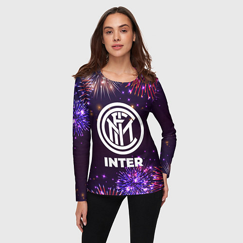 Женский лонгслив Праздничный Inter / 3D-принт – фото 3