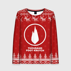 Лонгслив женский Новогодний Thousand Foot Krutch с оленями, цвет: 3D-принт