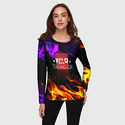 Лонгслив женский Warthunder neon flame, цвет: 3D-принт — фото 2