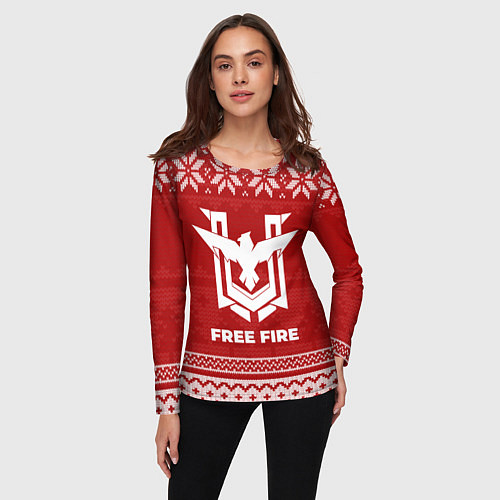 Женский лонгслив Новогодний Free Fire / 3D-принт – фото 3