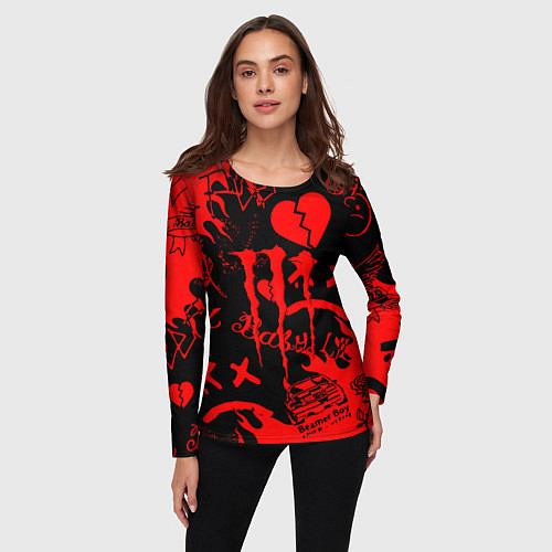 Женский лонгслив Lil peep monster energy / 3D-принт – фото 3