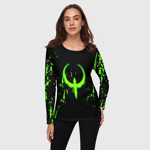 Женский лонгслив Quake брызги кислотных красок / 3D-принт – фото 3