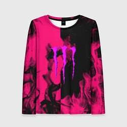 Лонгслив женский Monster energy fire pink, цвет: 3D-принт
