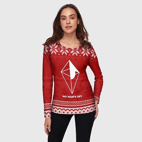 Женский лонгслив Новогодний No Mans Sky / 3D-принт – фото 3