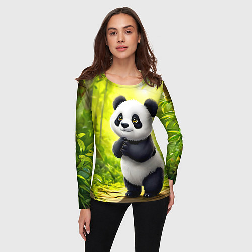 Женский лонгслив Пандочка / 3D-принт – фото 3