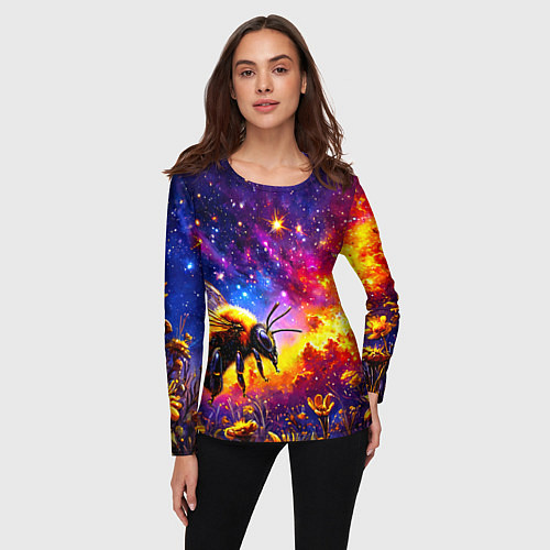 Женский лонгслив Пчелка в космосе / 3D-принт – фото 3