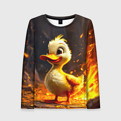 Лонгслив женский Утенок в огне, цвет: 3D-принт