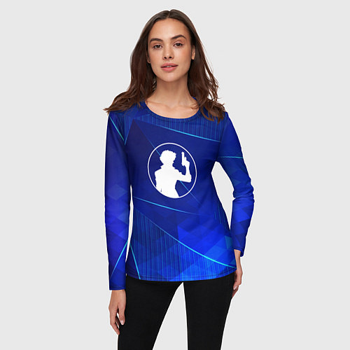 Женский лонгслив Cowboy Bebop blue poly / 3D-принт – фото 3