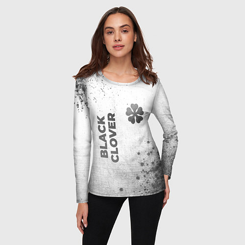 Женский лонгслив Black Clover - white gradient вертикально / 3D-принт – фото 3
