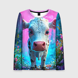 Лонгслив женский Коровка в сказочном лесу, цвет: 3D-принт
