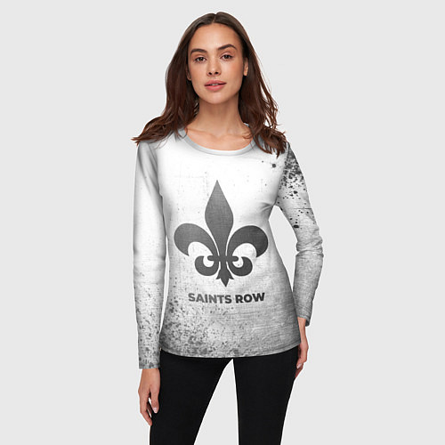 Женский лонгслив Saints Row - white gradient / 3D-принт – фото 3