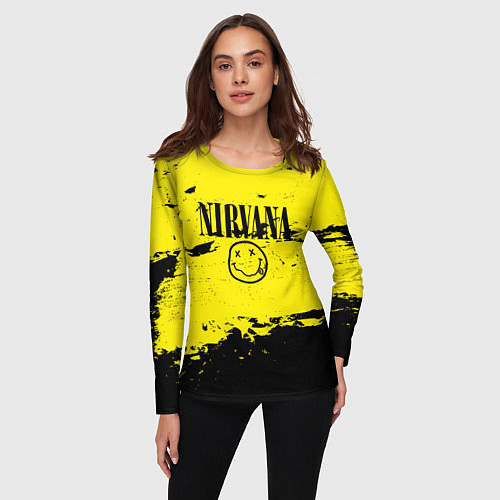 Женский лонгслив Нирвана мазки / 3D-принт – фото 3
