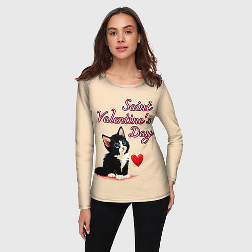 Женский лонгслив Saint Valentines Day / 3D-принт – фото 3