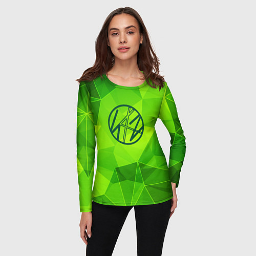 Женский лонгслив Stray Kids green poly / 3D-принт – фото 3