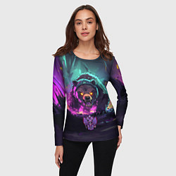 Лонгслив женский Атакующий русский медведь, цвет: 3D-принт — фото 2