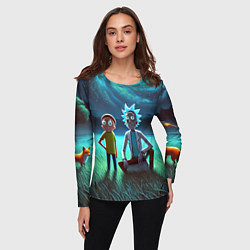 Лонгслив женский Рик и Морти на поляне - нейроарт, цвет: 3D-принт — фото 2
