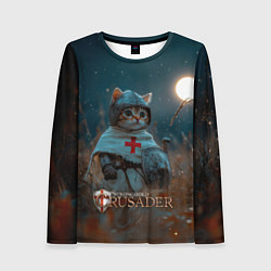Лонгслив женский Stronghold Crusader рыцарь котенок, цвет: 3D-принт