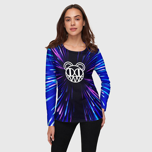 Женский лонгслив Radiohead neon energy / 3D-принт – фото 3