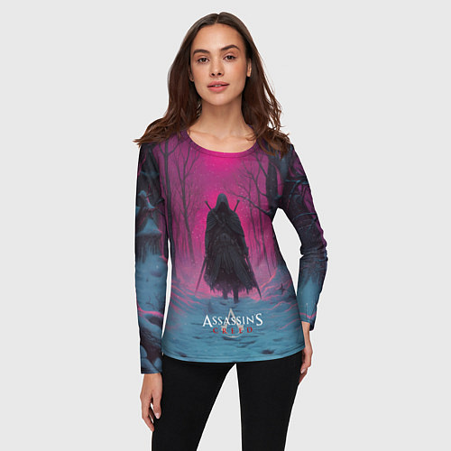 Женский лонгслив Assassins Creed воин в закате / 3D-принт – фото 3