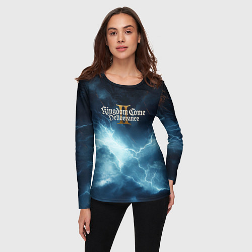 Женский лонгслив Kingdom Come Deliverance 2 logo sky / 3D-принт – фото 3