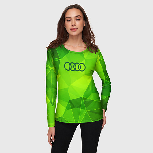 Женский лонгслив Audi green poly / 3D-принт – фото 3