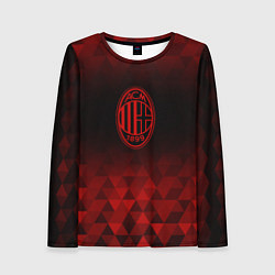 Лонгслив женский AC Milan red poly, цвет: 3D-принт