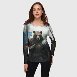 Лонгслив женский Великан Руси медведь, цвет: 3D-принт — фото 2