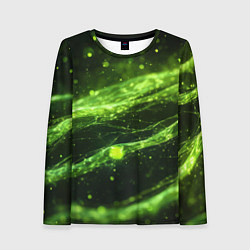 Лонгслив женский Текстура зеленая жидкость, цвет: 3D-принт