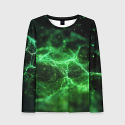 Лонгслив женский Зеленая связь текстура, цвет: 3D-принт