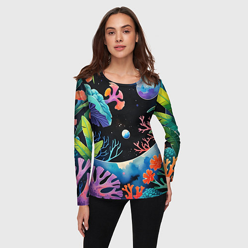 Женский лонгслив Подводная фантастика / 3D-принт – фото 3