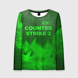 Женский лонгслив Counter Strike 2 - green gradient посередине