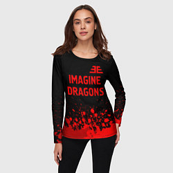 Лонгслив женский Imagine Dragons - red gradient посередине, цвет: 3D-принт — фото 2