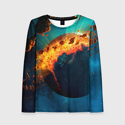 Лонгслив женский Взрыв планеты, цвет: 3D-принт