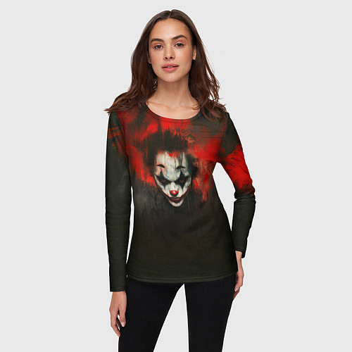 Женский лонгслив Голова Джокера / 3D-принт – фото 3