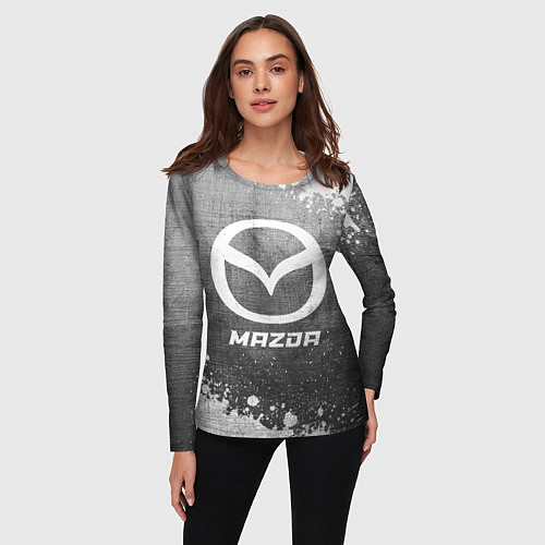 Женский лонгслив Mazda - grey gradient / 3D-принт – фото 3