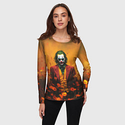 Лонгслив женский Джокер в поле цветов, цвет: 3D-принт — фото 2