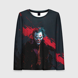 Лонгслив женский Джокер и красная полоса краски, цвет: 3D-принт