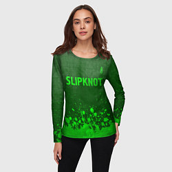 Лонгслив женский Slipknot - green gradient посередине, цвет: 3D-принт — фото 2