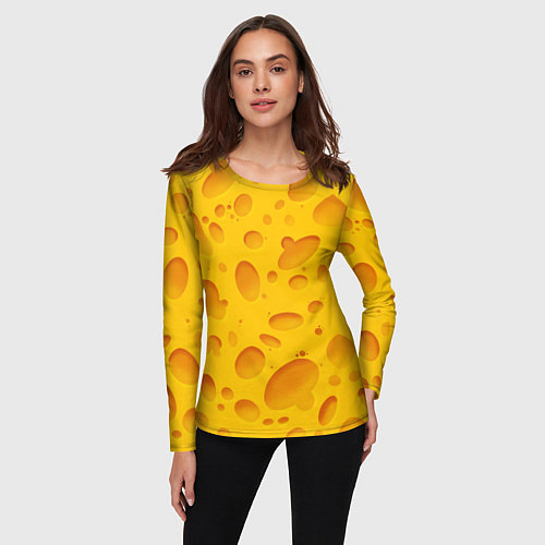 Женский лонгслив Сыр / 3D-принт – фото 3
