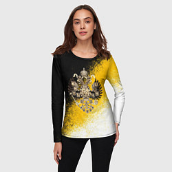 Лонгслив женский Российский имперский герб и флаг, цвет: 3D-принт — фото 2