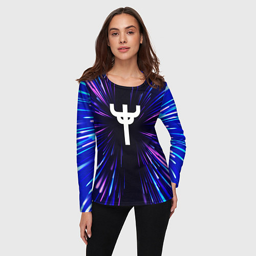 Женский лонгслив Judas Priest neon energy / 3D-принт – фото 3