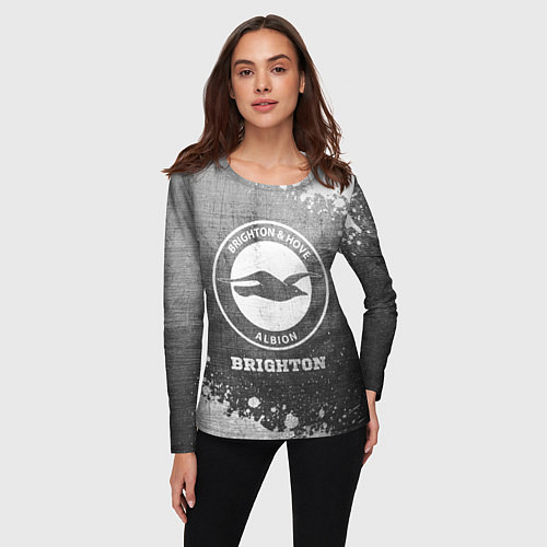 Женский лонгслив Brighton - grey gradient / 3D-принт – фото 3