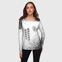 Лонгслив женский Leeds United - white gradient вертикально, цвет: 3D-принт — фото 2