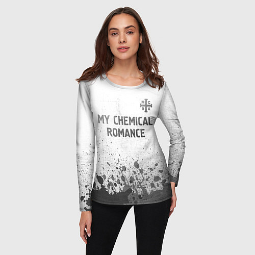 Женский лонгслив My Chemical Romance - white gradient посередине / 3D-принт – фото 3